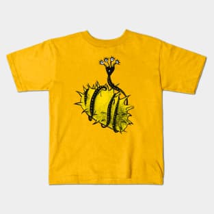 Funny Worm And Chestnut Shell Kids T-Shirt